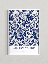 William Morris – Motif Floral Bleu, Affiche Vintage