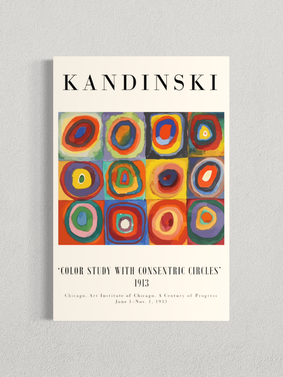 Étude de couleurs – Carrés avec cercles concentriques – Wassily Kandinsky (1913)