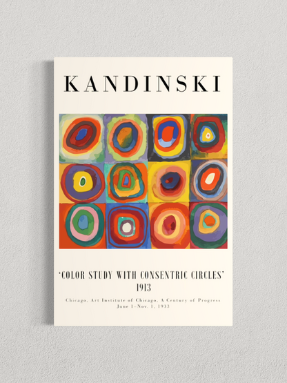 Étude de couleurs – Carrés avec cercles concentriques – Wassily Kandinsky (1913)