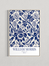William Morris – Motif Floral Bleu, Affiche Vintage
