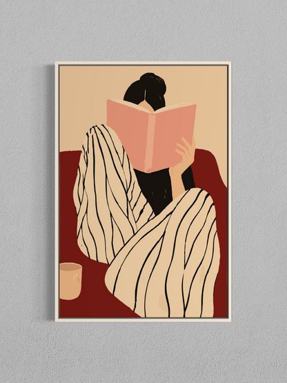 Moment de lecture – Art mural minimaliste