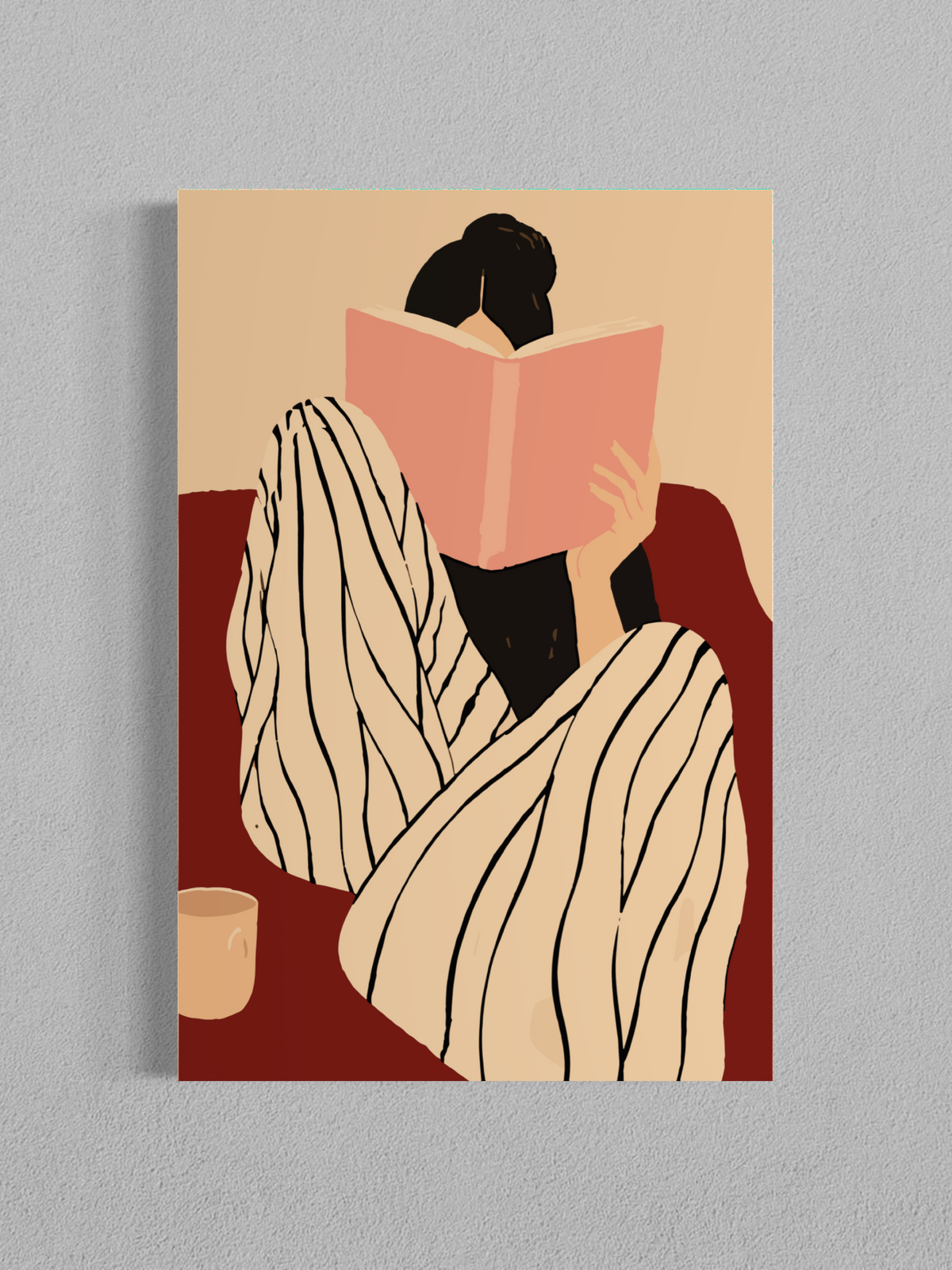 Moment de lecture – Art mural minimaliste