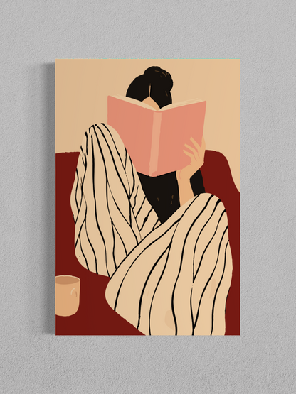 Moment de lecture – Art mural minimaliste