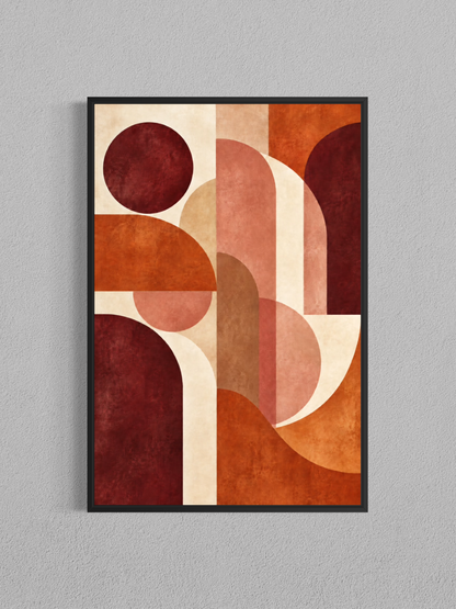 Arches Terracotta – Art abstrait rétro