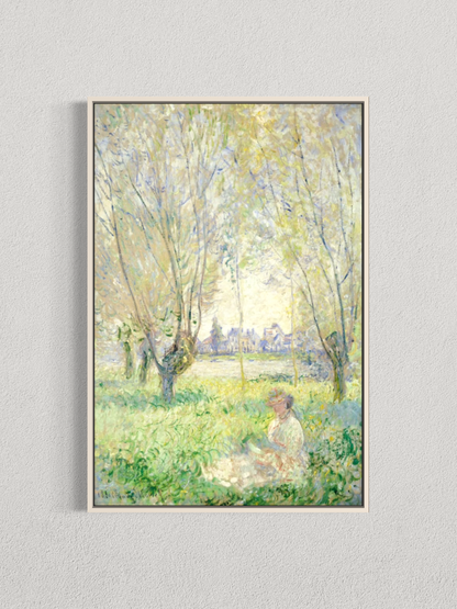 Lecture au jardin – scène impressionniste
