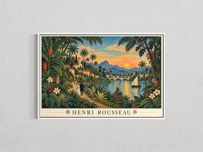 Rivage tropical au crépuscule – Hommage à Henri Rousseau