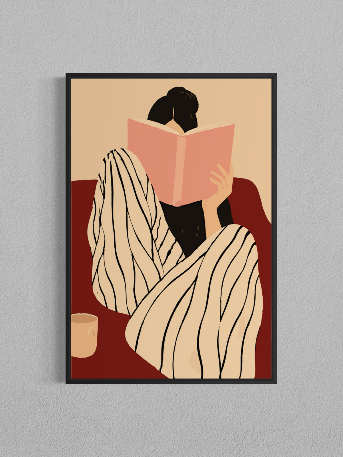 Moment de lecture – Art mural minimaliste