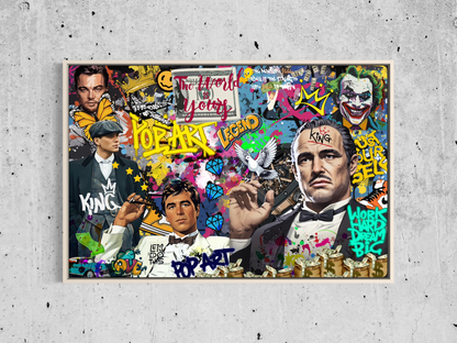 Rois du Pouvoir – Toile Pop Art & Cinéma