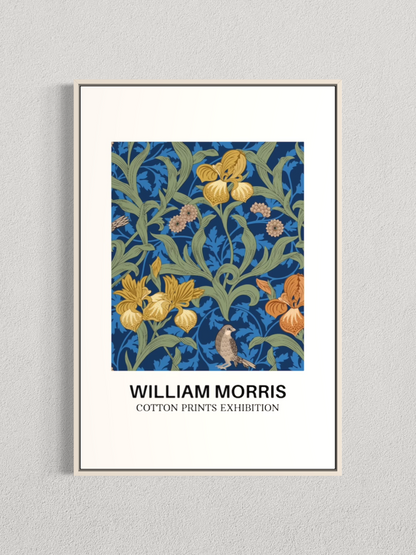 William Morris – Iris & Oiseau, Affiche Botanique