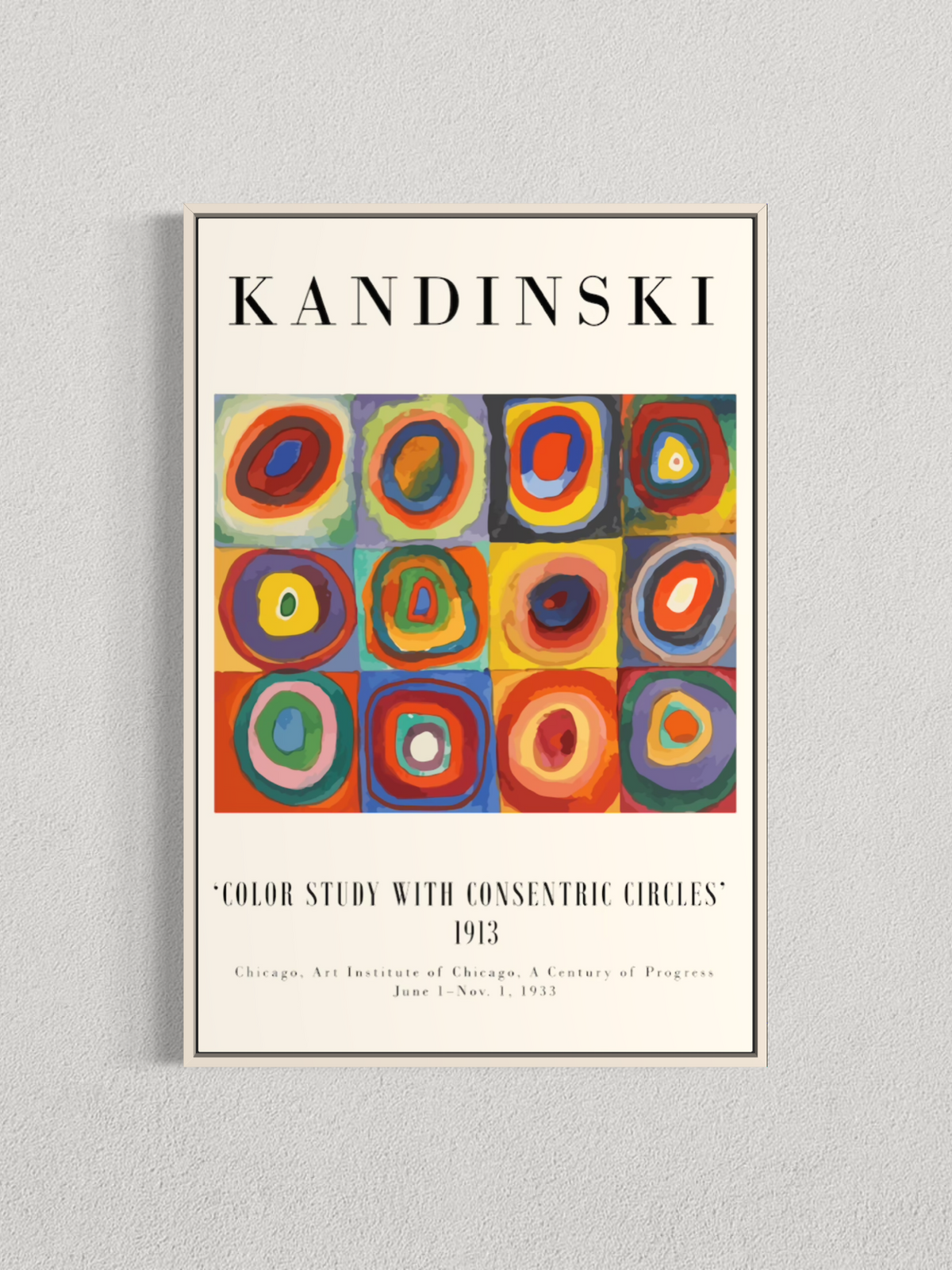 Étude de couleurs – Carrés avec cercles concentriques – Wassily Kandinsky (1913)