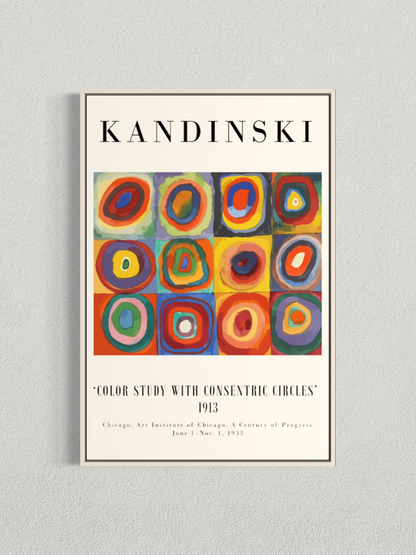 Étude de couleurs – Carrés avec cercles concentriques – Wassily Kandinsky (1913)