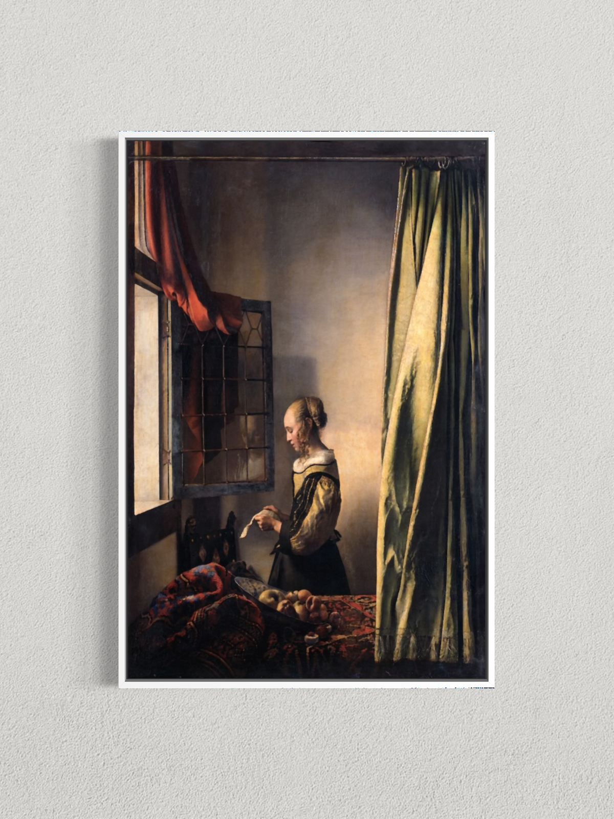 Jeune femme lisant une lettre à la fenêtre – Johannes Vermeer