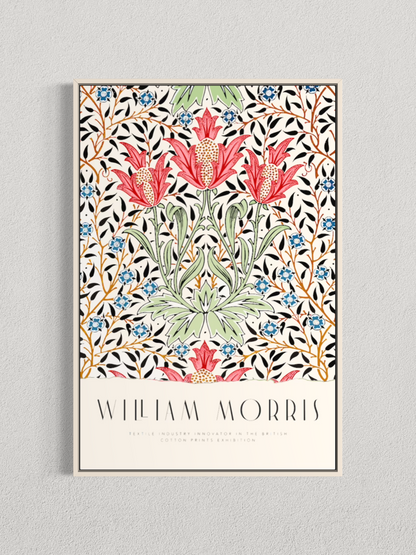 William Morris – Fleurs Rouges, Motif Botanique Vintage