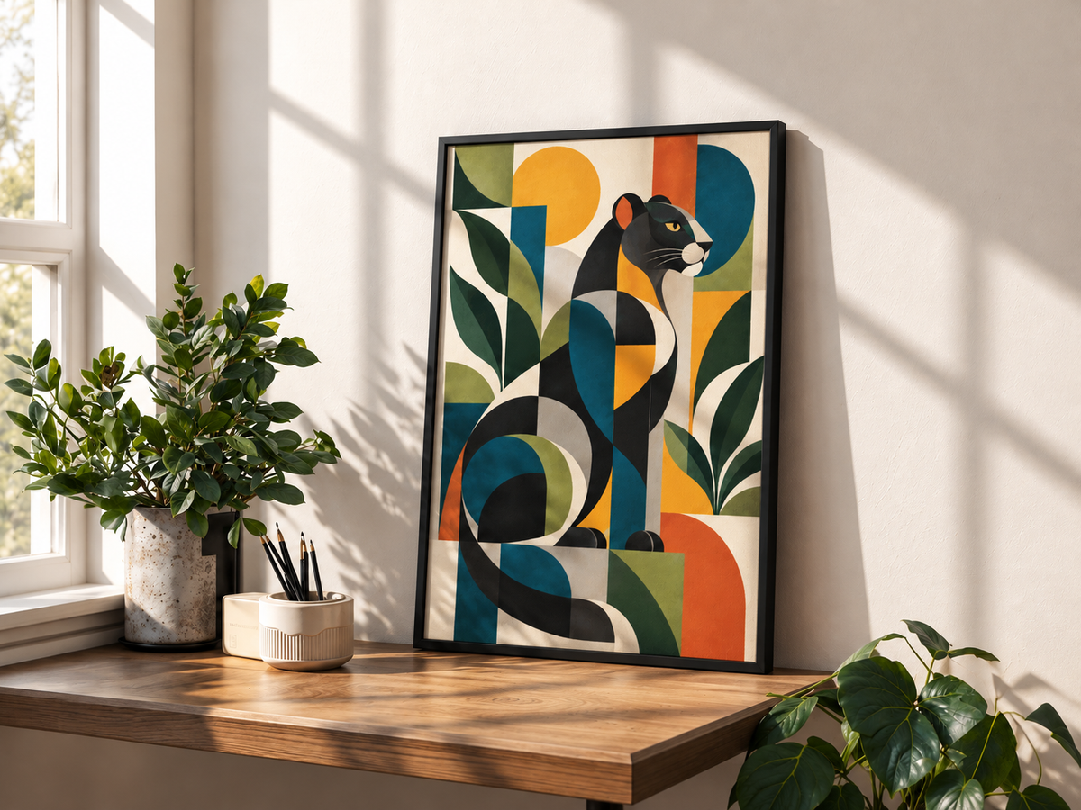 Panthère Géométrique — Art Déco Moderne