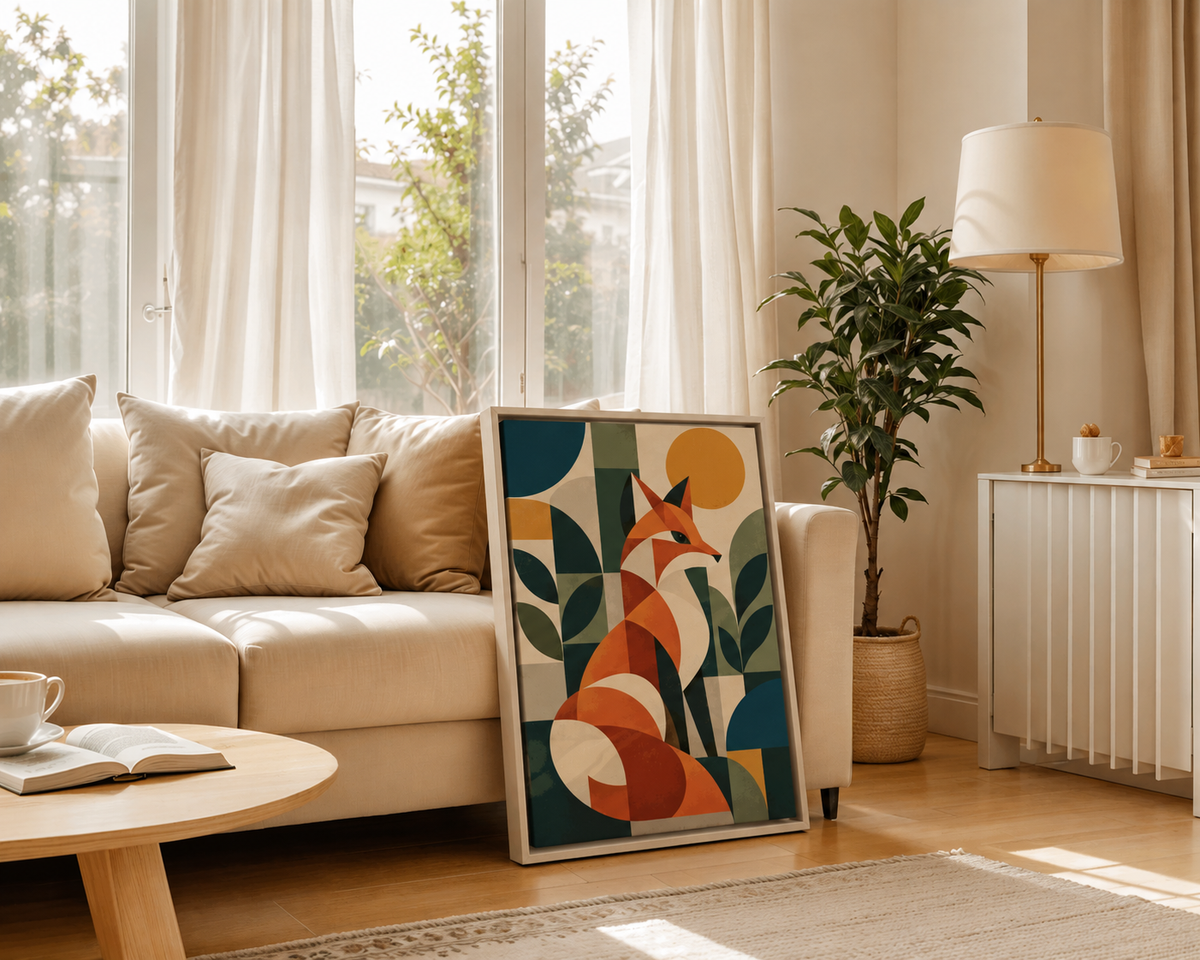 Renard Géométrique — Art Mid-Century