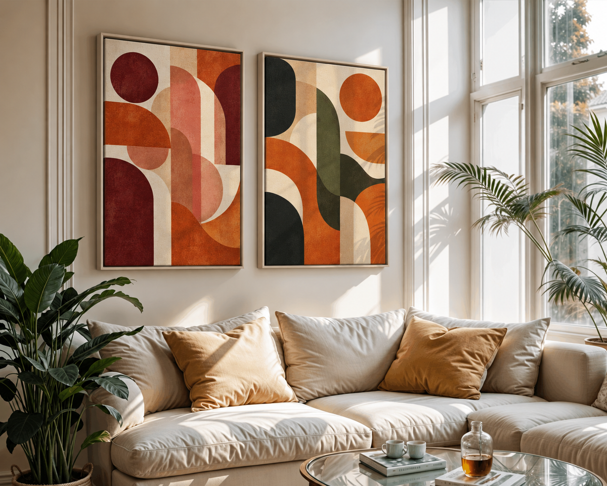 Arches Terracotta – Art abstrait rétro