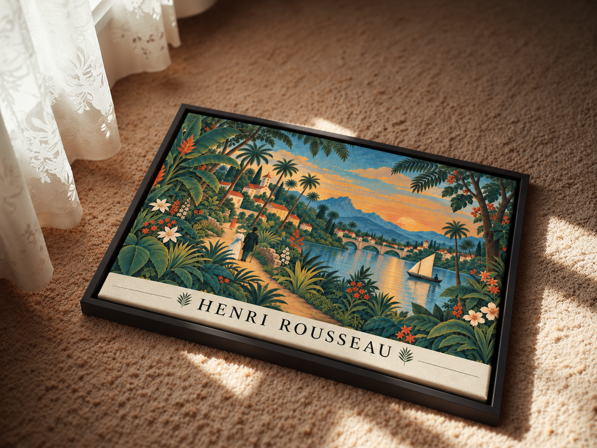 Rivage tropical au crépuscule – Hommage à Henri Rousseau