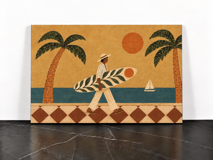 Surfeur sous le soleil – Évasion côtière