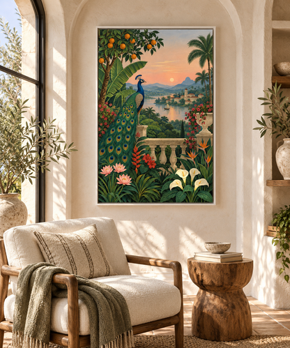 Le Paon au jardin tropical – Hommage à Henri Rousseau