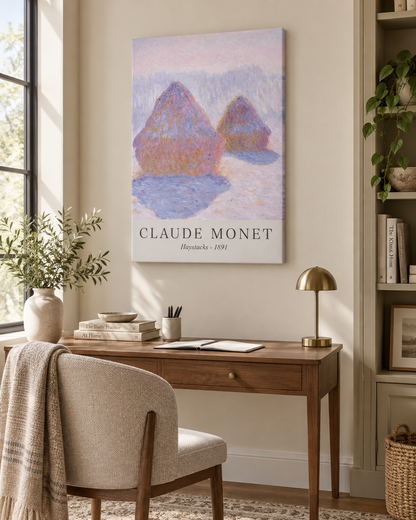 Meules, effet de neige et soleil – Claude Monet