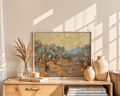 Oliviers sous un ciel jaune – Vincent van Gogh (1889)
