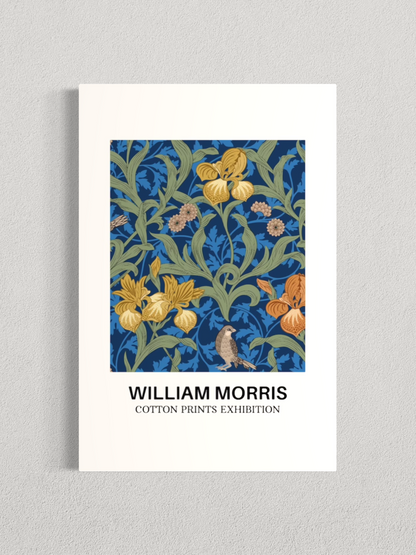 William Morris – Iris & Oiseau, Affiche Botanique