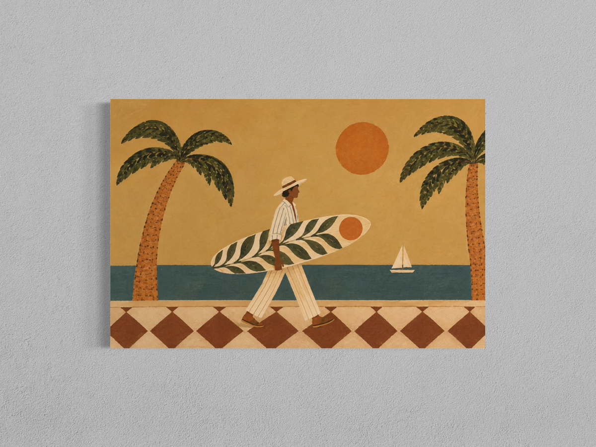 Surfeur sous le soleil – Évasion côtière