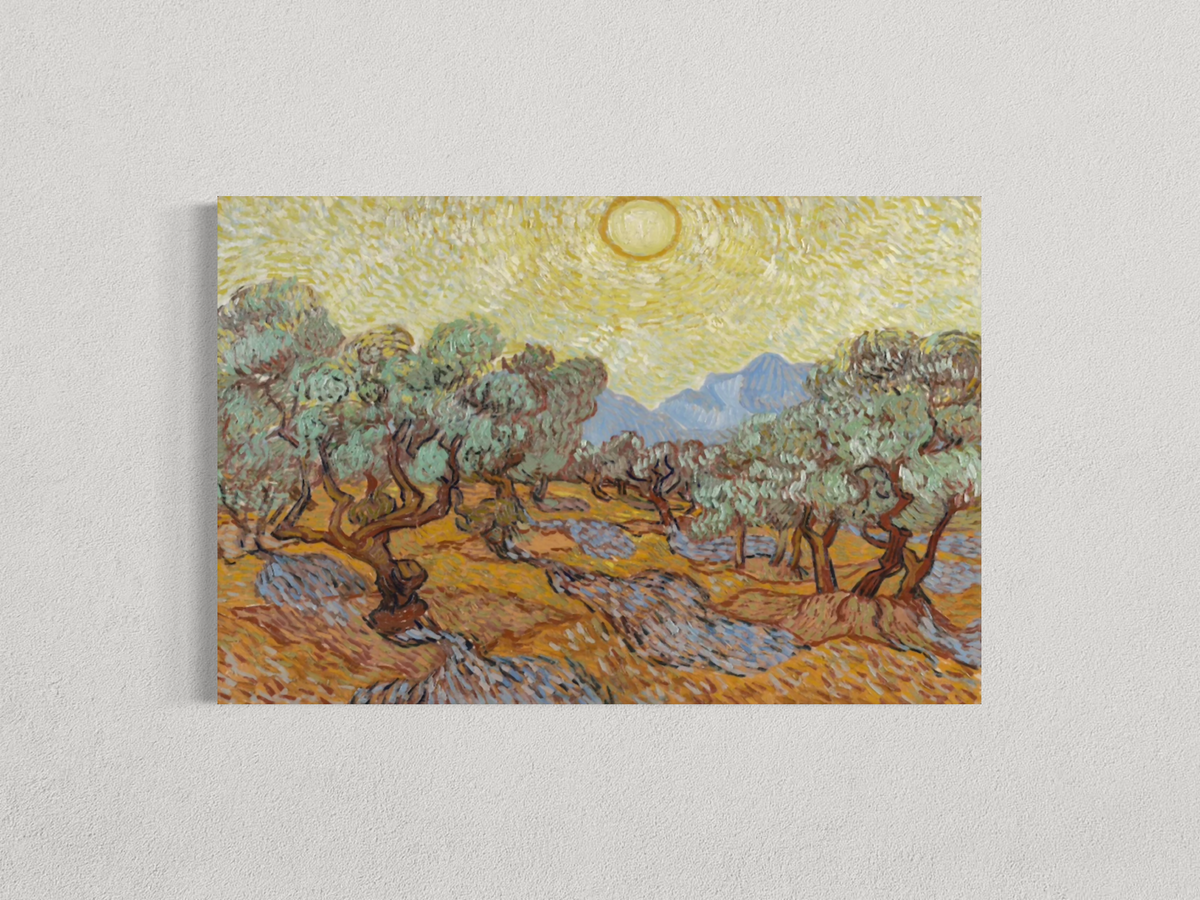 Oliviers sous un ciel jaune – Vincent van Gogh (1889)
