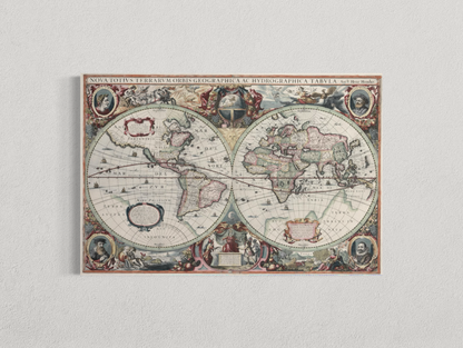 Carte du monde ancienne – Henricus Hondius, 1630