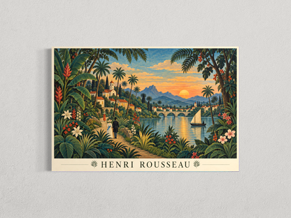 Rivage tropical au crépuscule – Hommage à Henri Rousseau