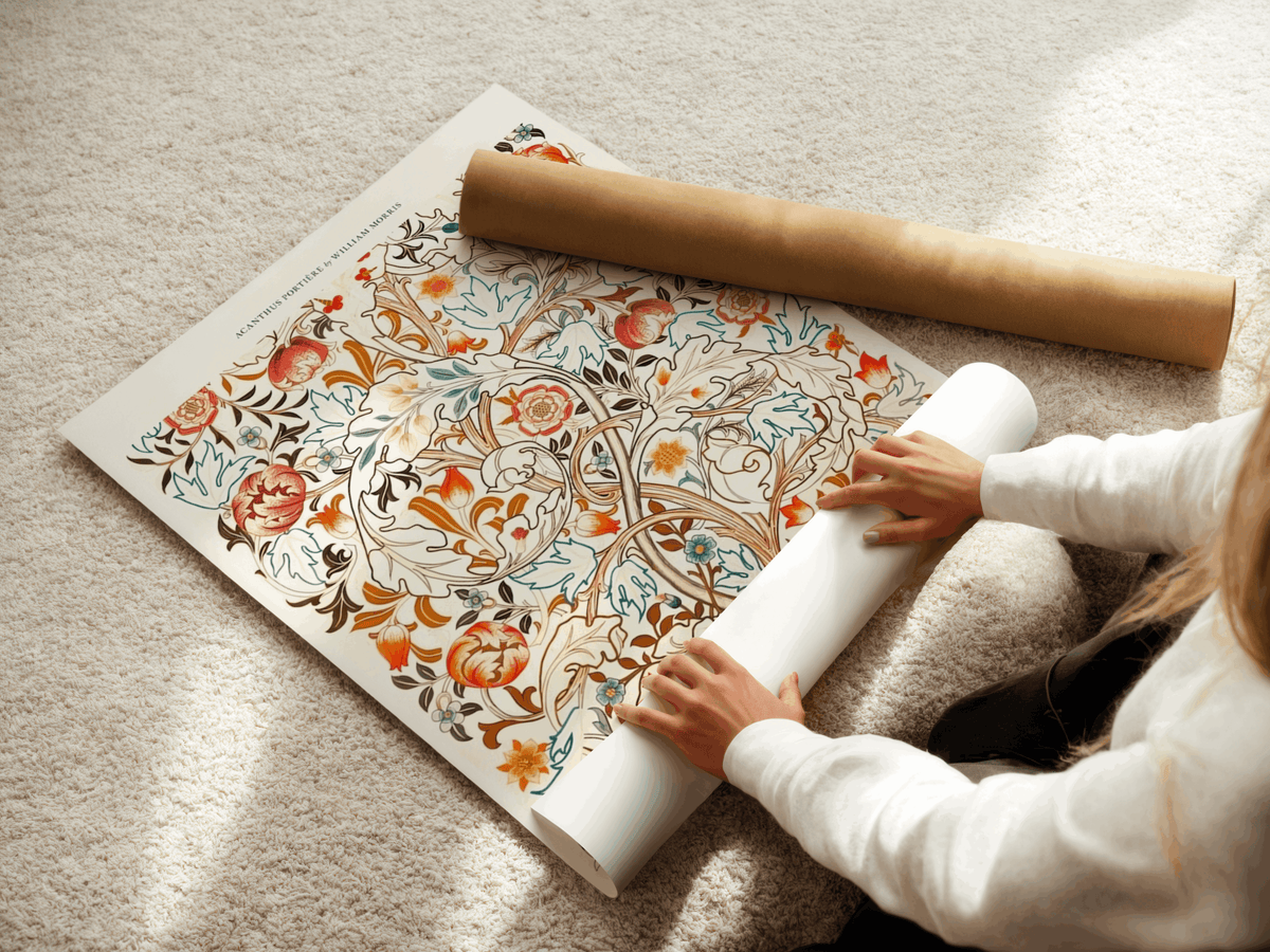 William Morris – Acanthus Fleuri, Affiche Botanique