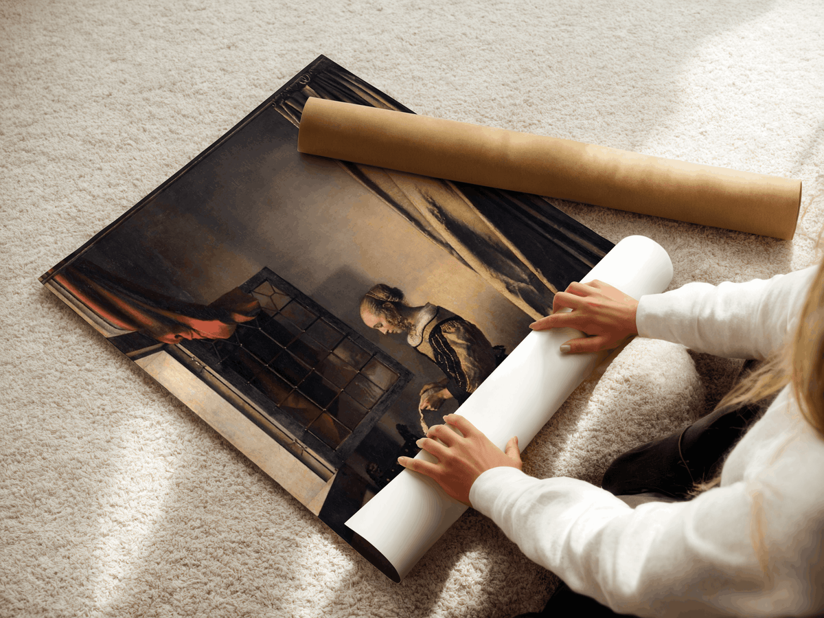 Jeune femme lisant une lettre à la fenêtre – Johannes Vermeer