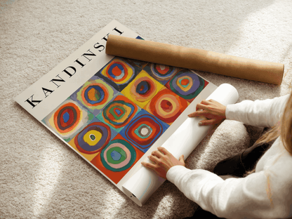 Étude de couleurs – Carrés avec cercles concentriques – Wassily Kandinsky (1913)