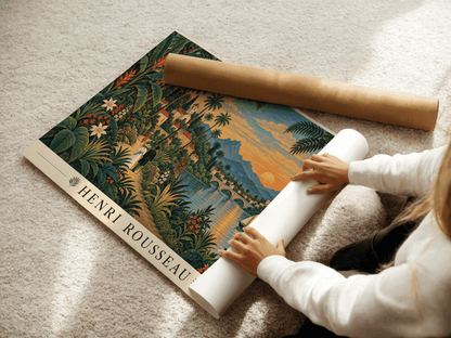 Rivage tropical au crépuscule – Hommage à Henri Rousseau
