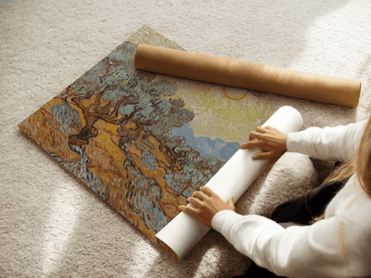 Oliviers sous un ciel jaune – Vincent van Gogh (1889)