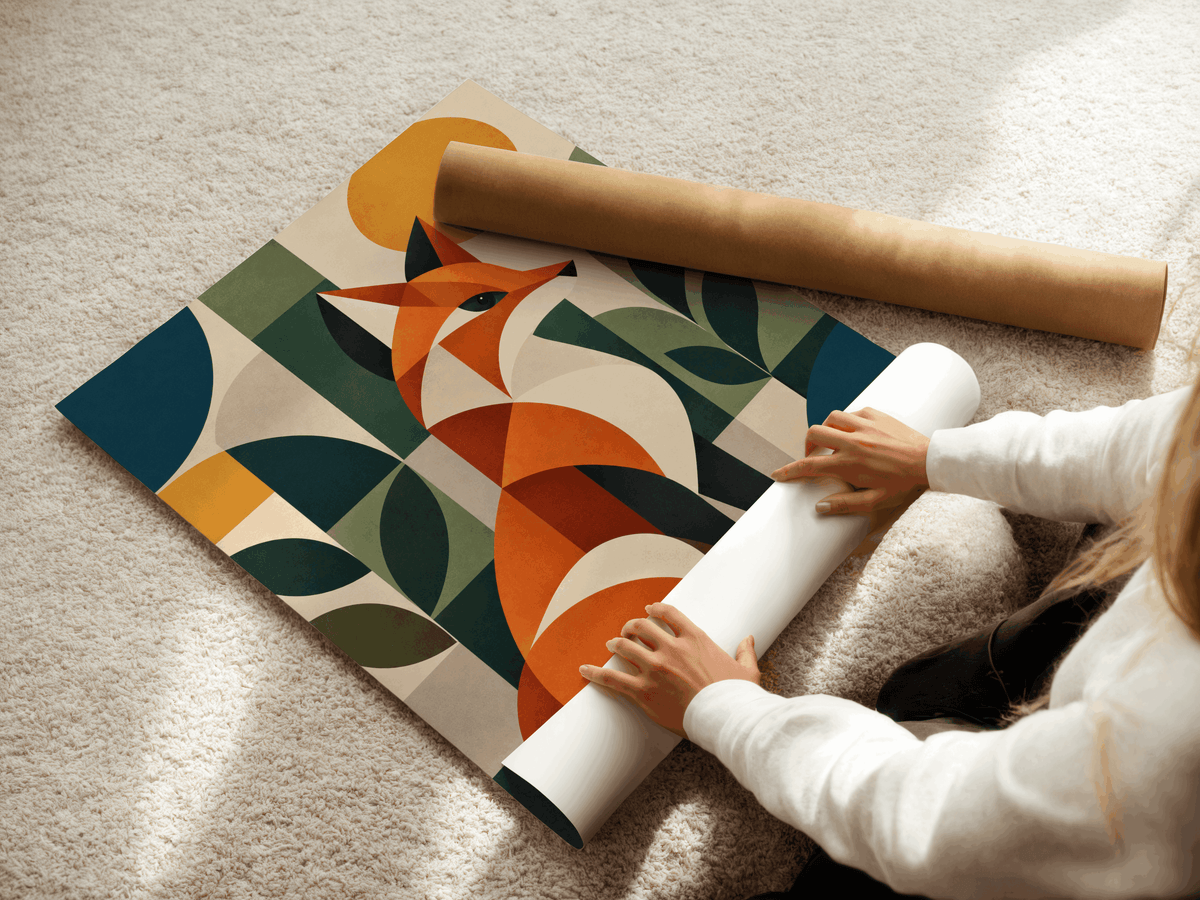 Renard Géométrique — Art Mid-Century